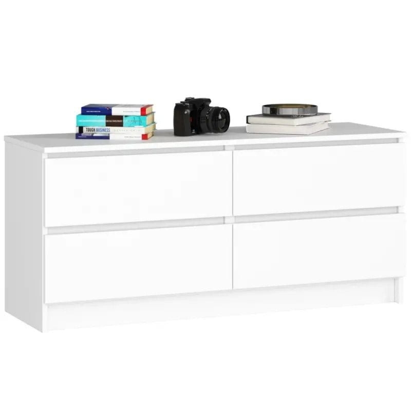Komoda do sypialni, STILO, 120x40x55 cm, biel, mat