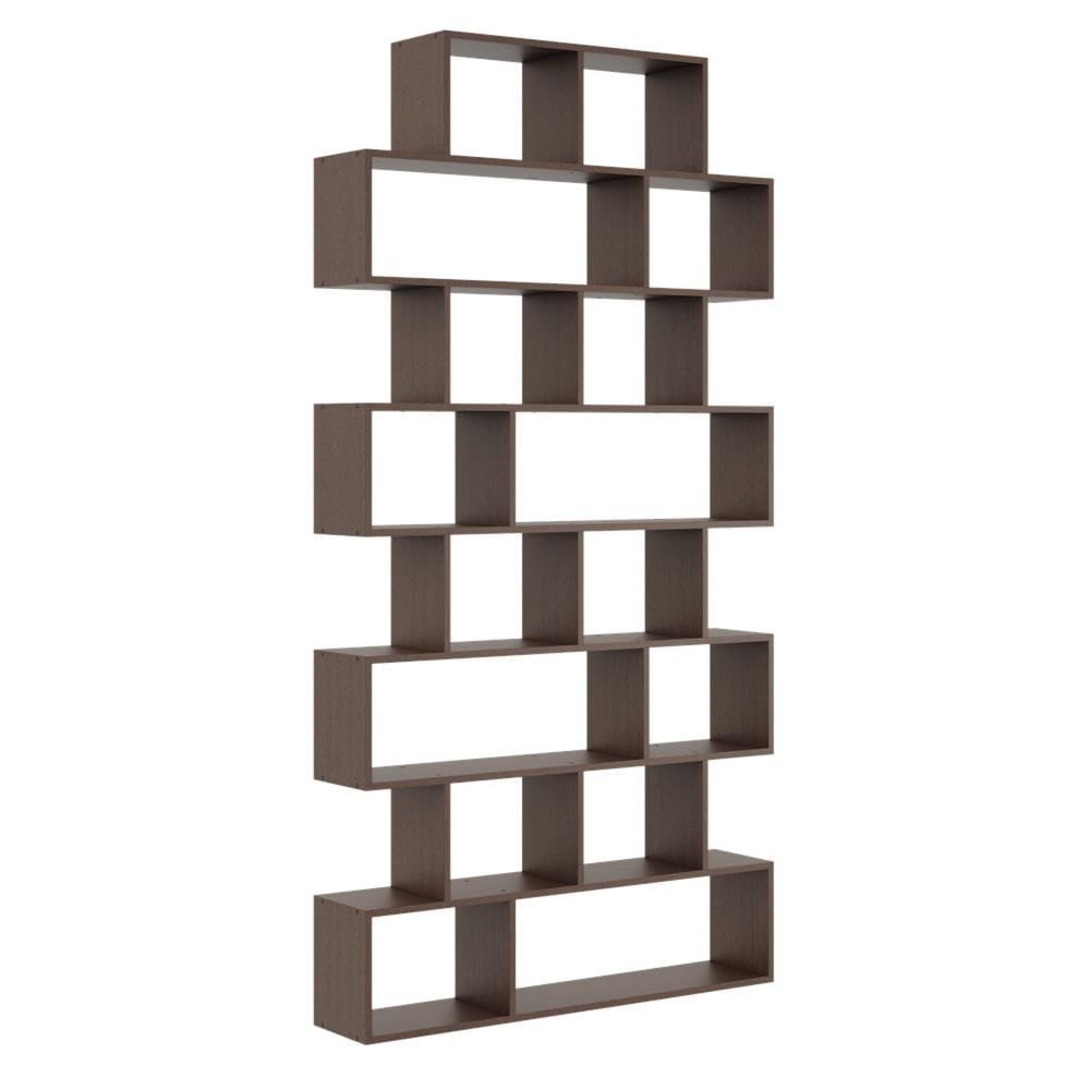 Regał otwarty, ścienny, biblioteczka, KADO, 124x18x240 cm, wenge, mat