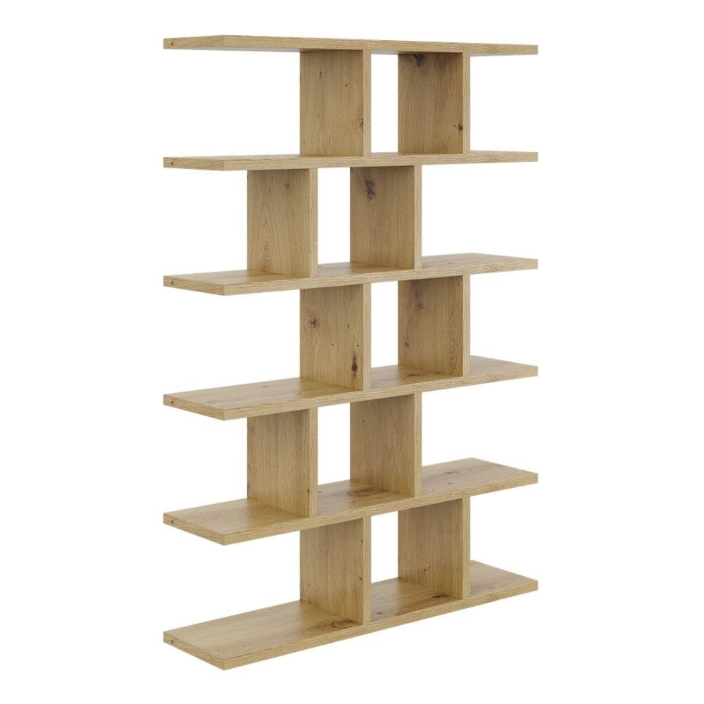 Duży regał z półkami, biblioteczka, HOLT, 70x18x101 cm, dąb artisan, mat