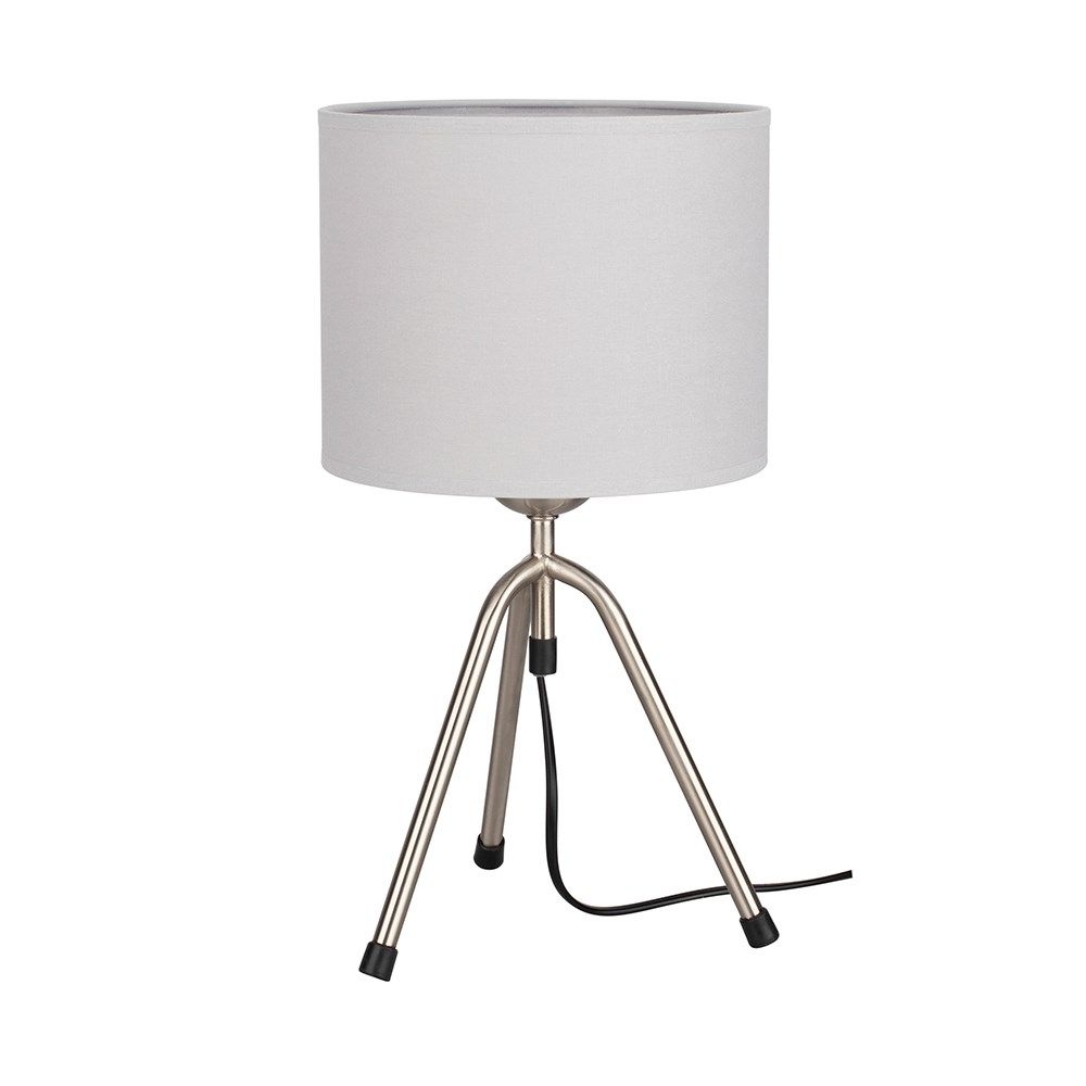 Фото - Люстра / світильник Topeshop Lampa stołowa z abażurem, Tami, 24x24x27 cm, satyna, jasnoszary 