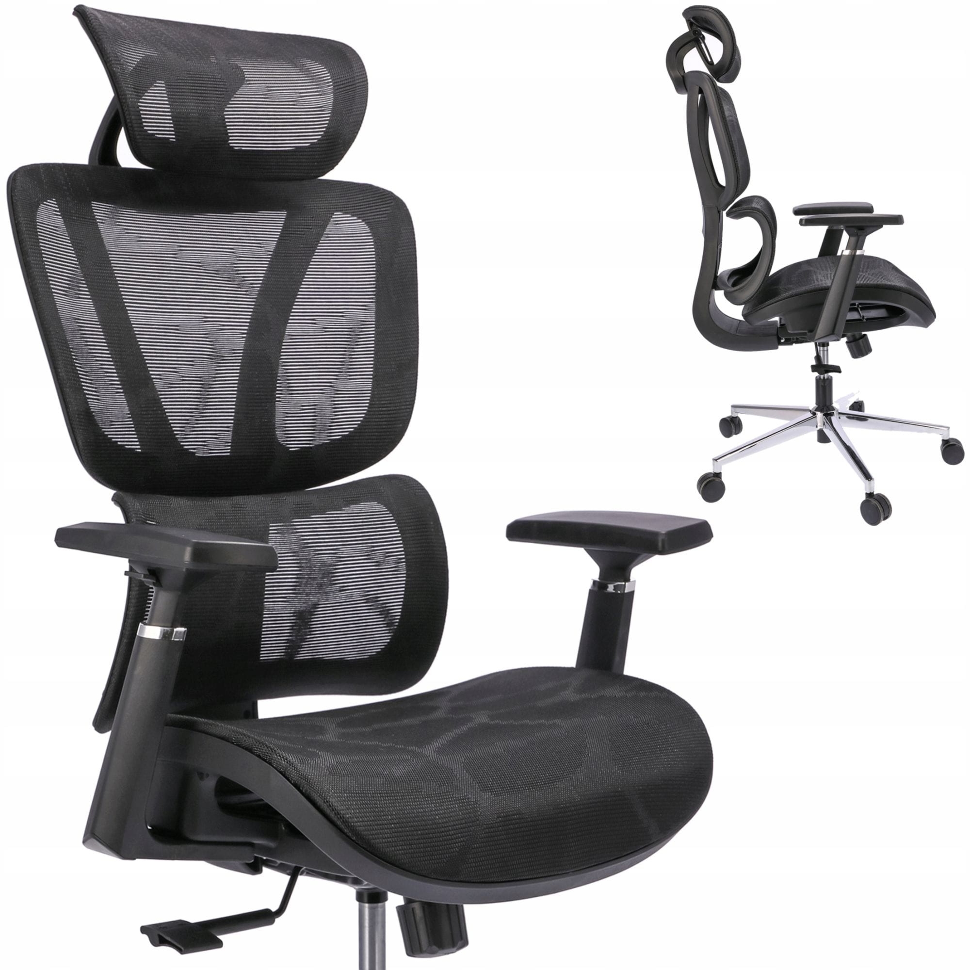 Fotel ergonomiczny, RENO, gabinetowy, czarny
