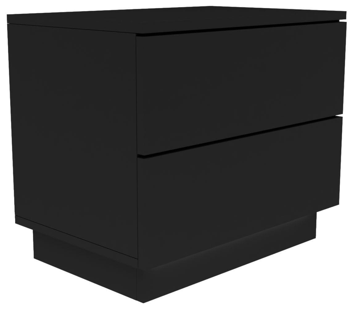 Szafka nocna, stolik, podświetlenie led, S2, 55x35x47 cm, czerń, mat
