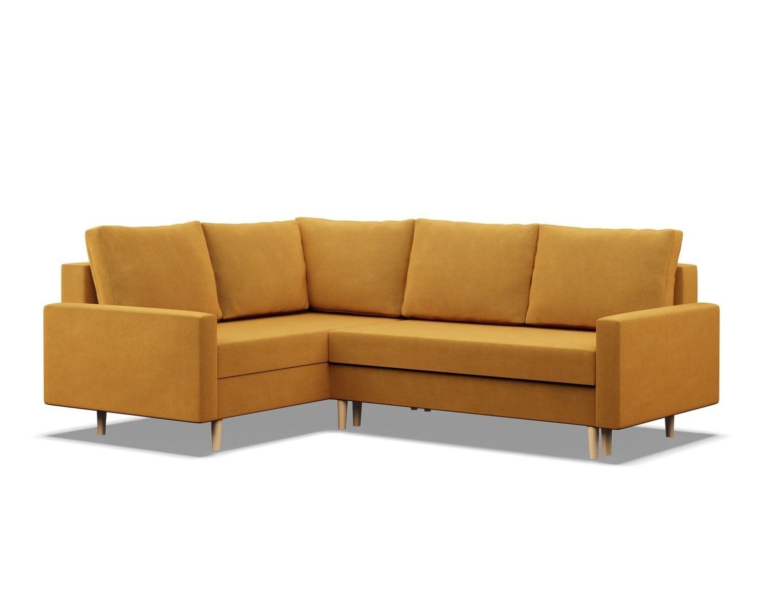 Duży narożnik, lewy, Blank Kronos, 223x172x88 cm, żółty