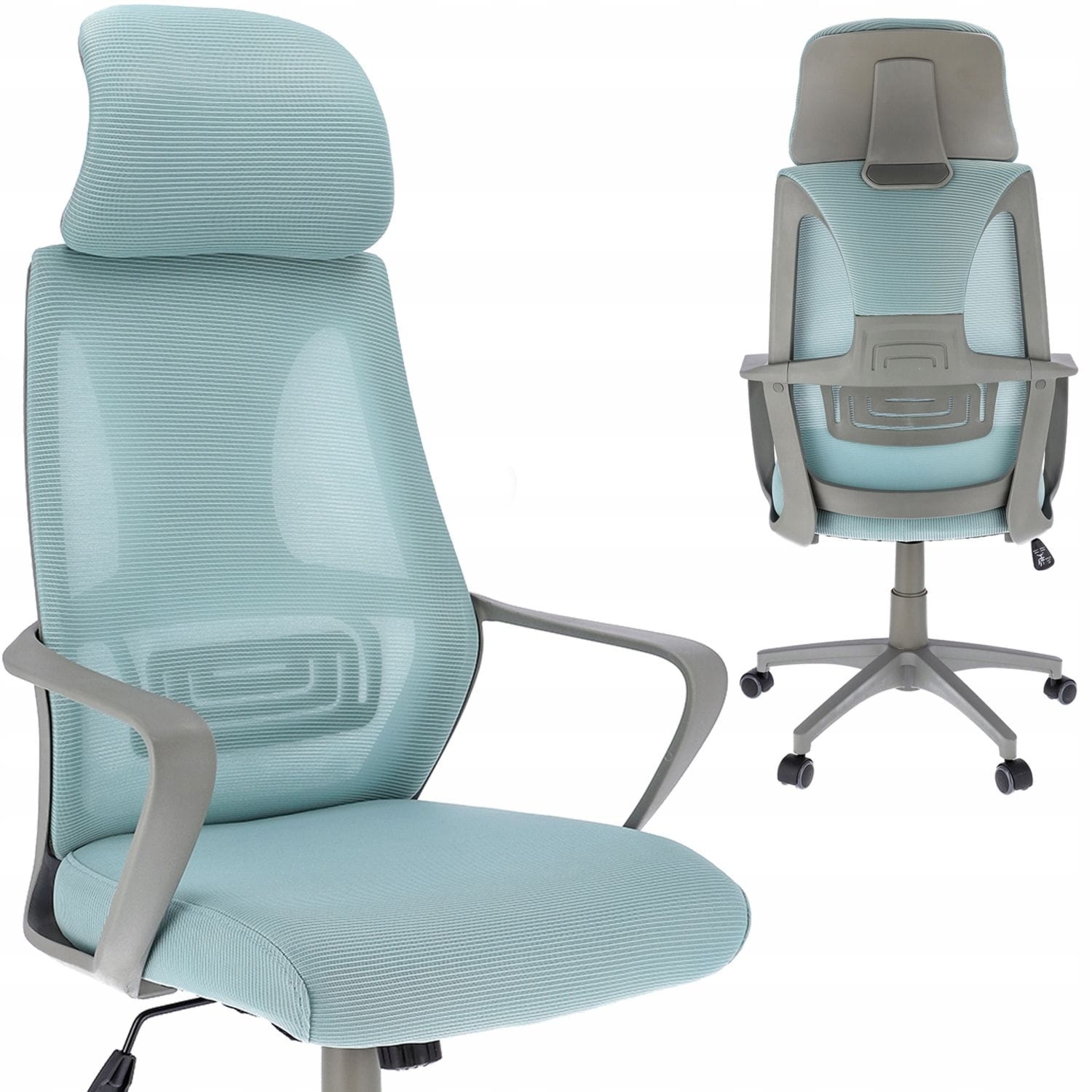 Fotel ergonomiczny, biurowy, LINDO, miętowy