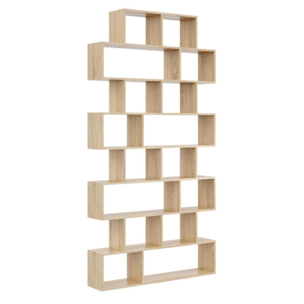 Regał otwarty, ścienny, biblioteczka, KADO, 124x18x240 cm, dąb sonoma, mat