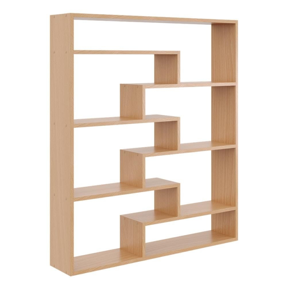 Regał ścienny na książki, biblioteczka, ELVO, 104x18x120 cm, buk, mat