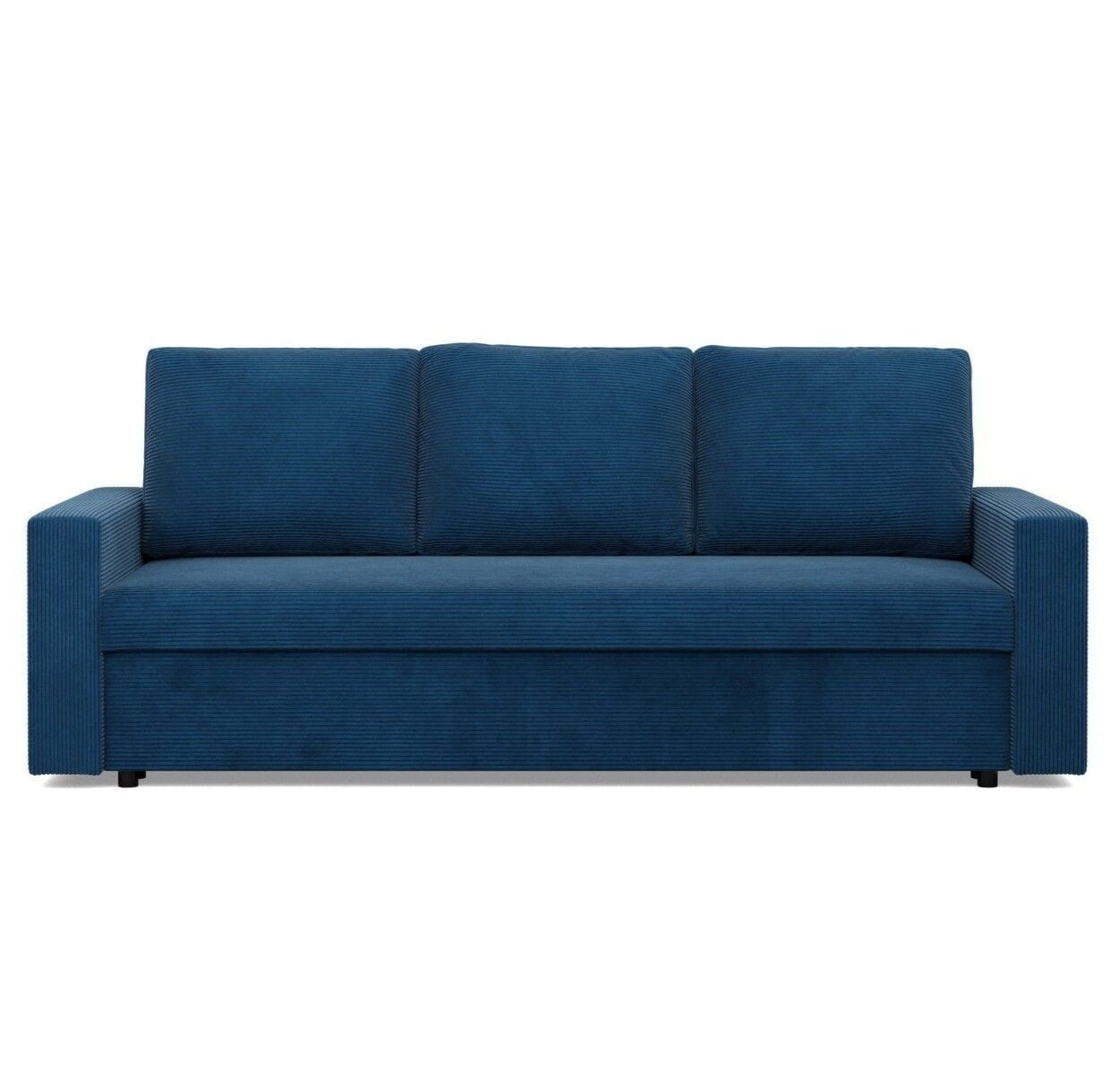 Kanapa 3 osobowa, BLOM, sztruks, 220x92x92 cm, granatowy