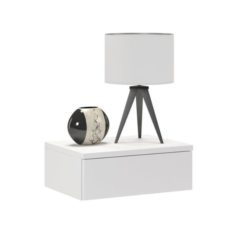 Szafka nocna, niska, FORTIS, 40x30x15 cm, biel, mat