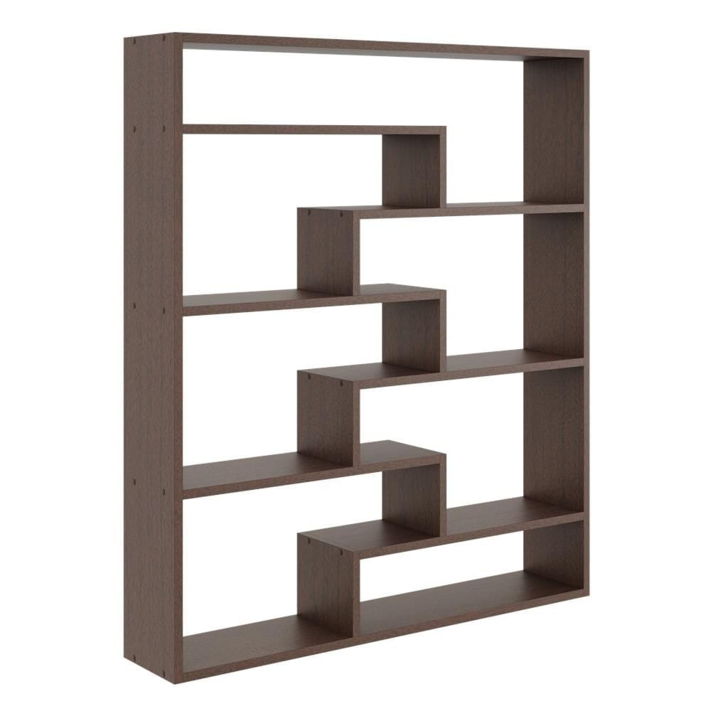 Regał ścienny na książki, biblioteczka, ELVO, 104x18x120 cm, wenge, mat