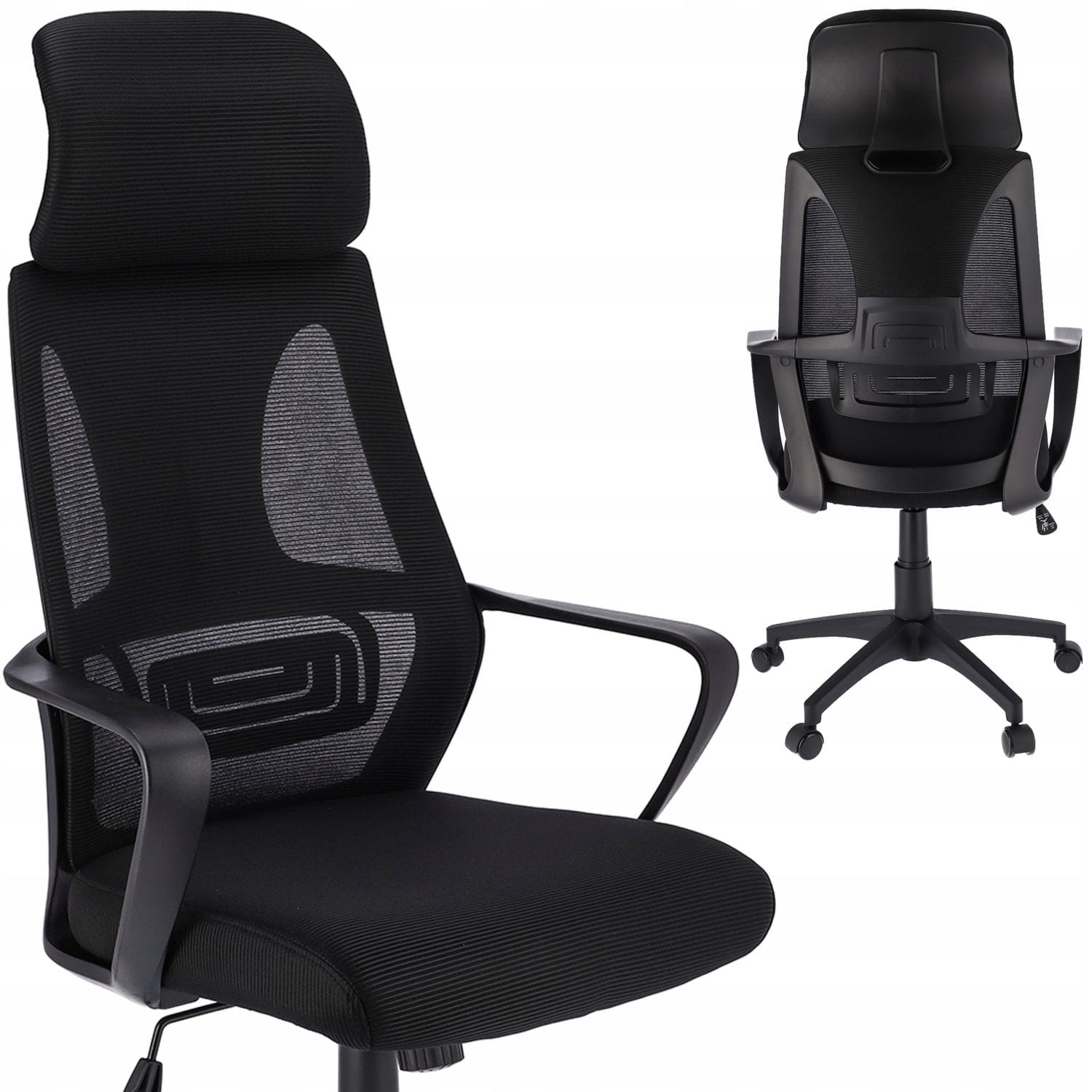 Fotel ergonomiczny, biurowy, LINDO, czarny