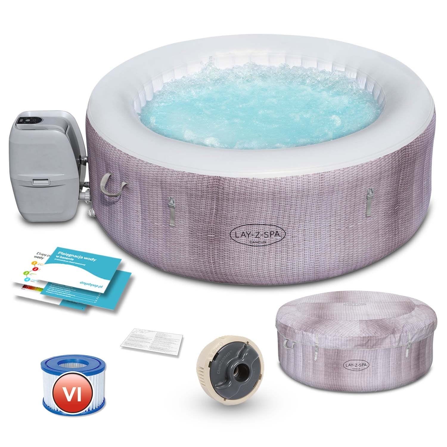 Dmuchane SPA z masażem i podgrzewaczem wody, 4 os., Bestway, 180x66 cm