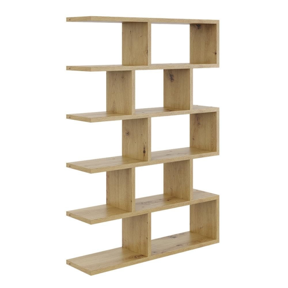 Regał ścienny, otwarty, biblioteczka, RALF, 70x18x101 cm, dąb artisan, mat