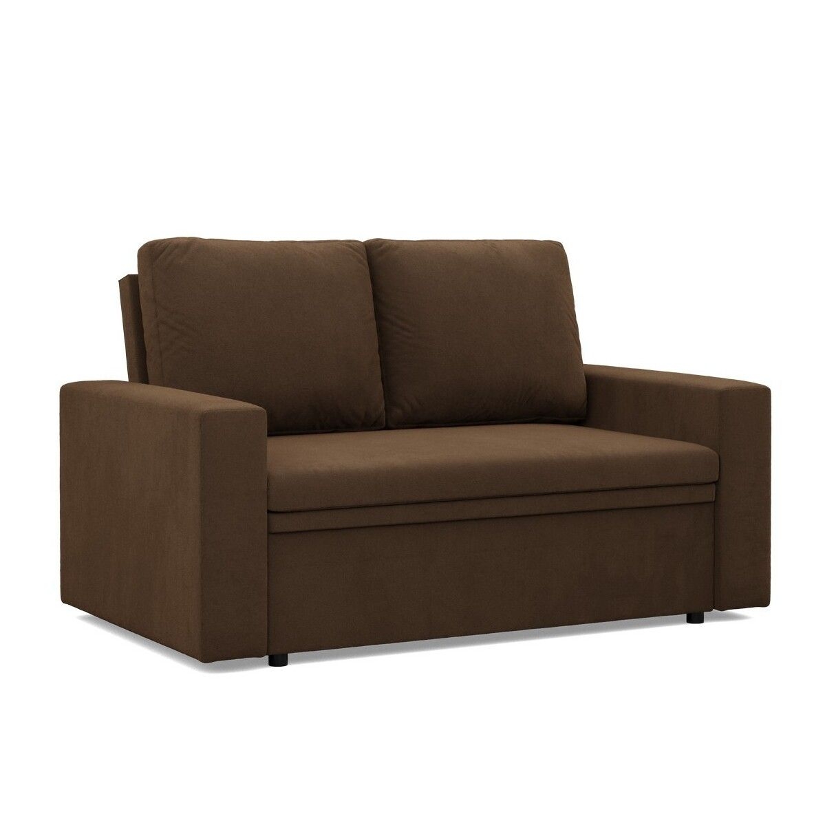 Sofa dwuosobowa, Neo Mikrofaza, 148x87x90 cm, brązowy