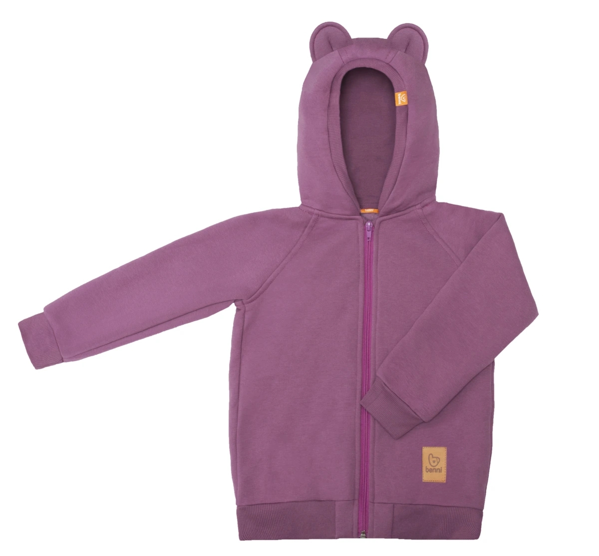 bluza | z uszami misia | jagodowa - 110/116