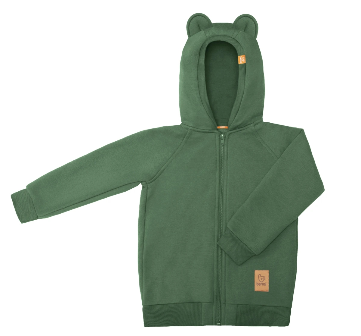 bluza | z uszami misia | zielona - 98/104