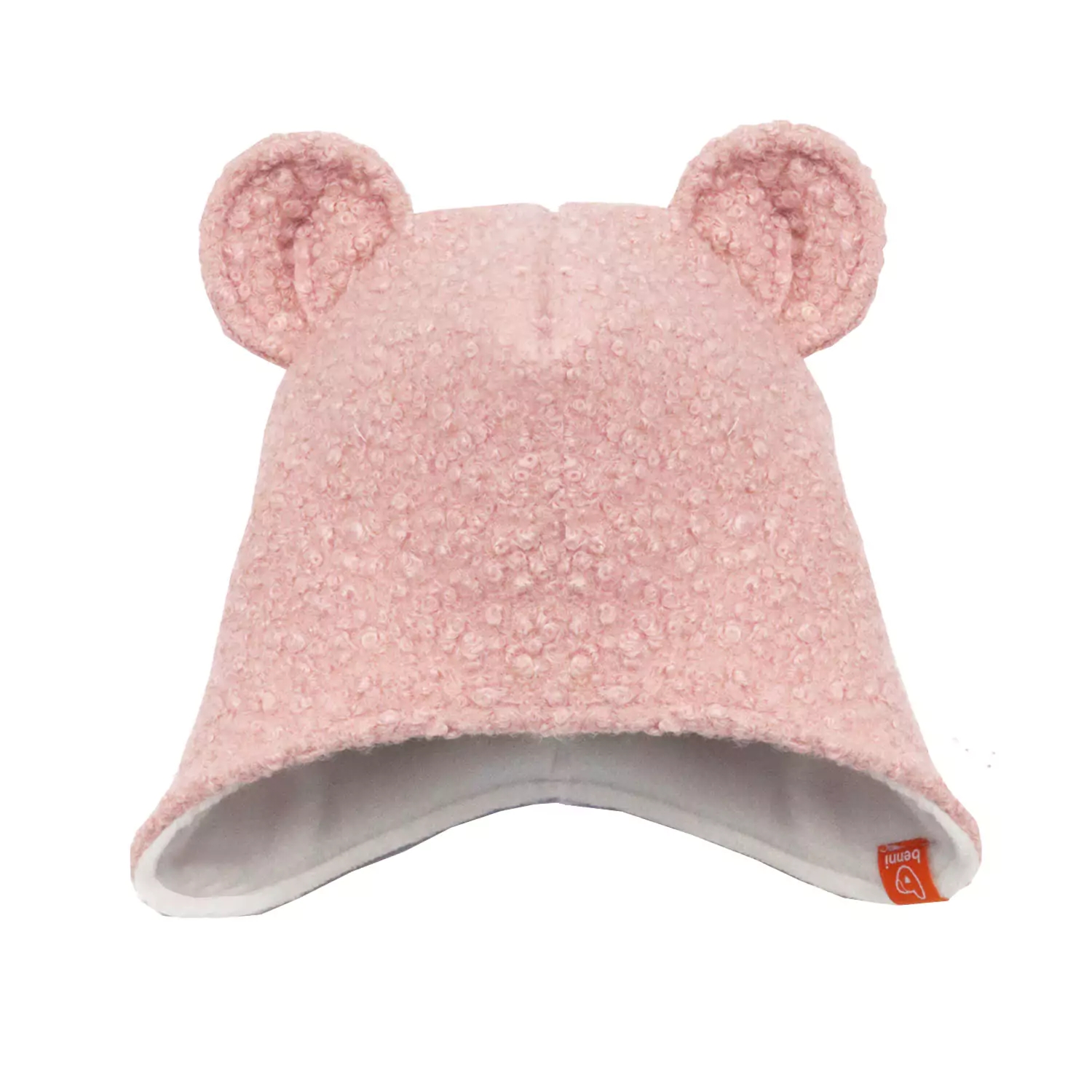 czapka z uszami misia | różowa - XL