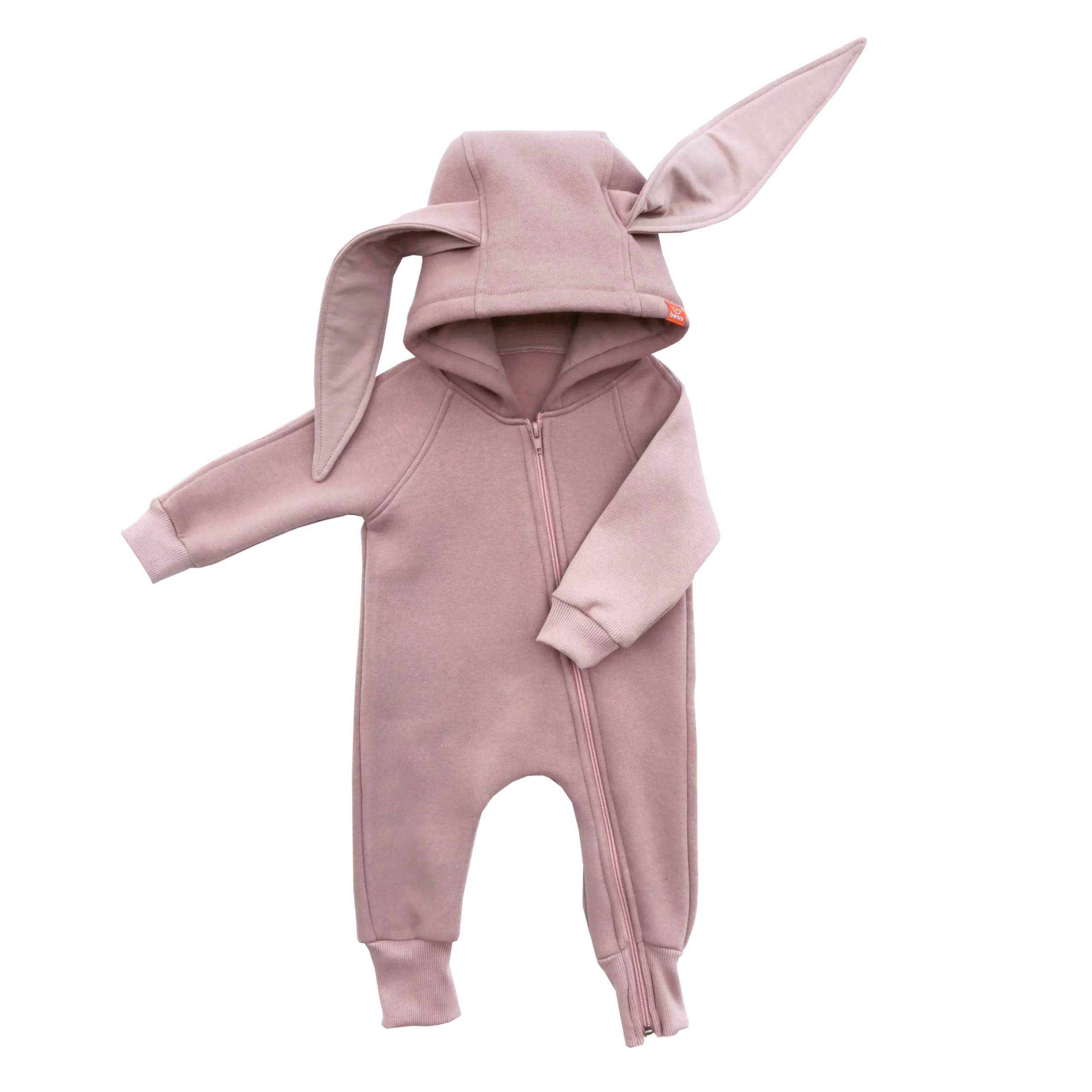 kombinezon na zamek | Królik | pudrowy róż - 80