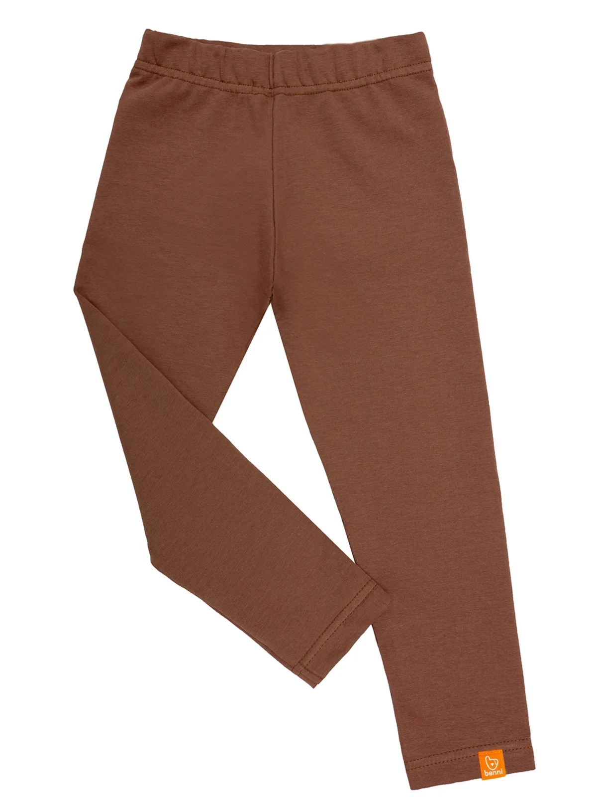 legginsy dla dziewczynki | RAINBOW | gładkie brązowe - 110