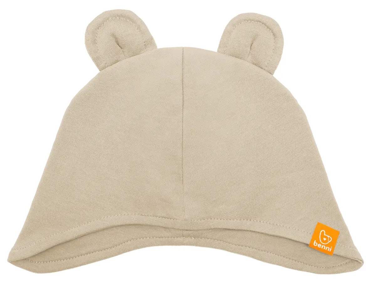 czapka zakrywająca |uszy dziecka |beżowa - M
