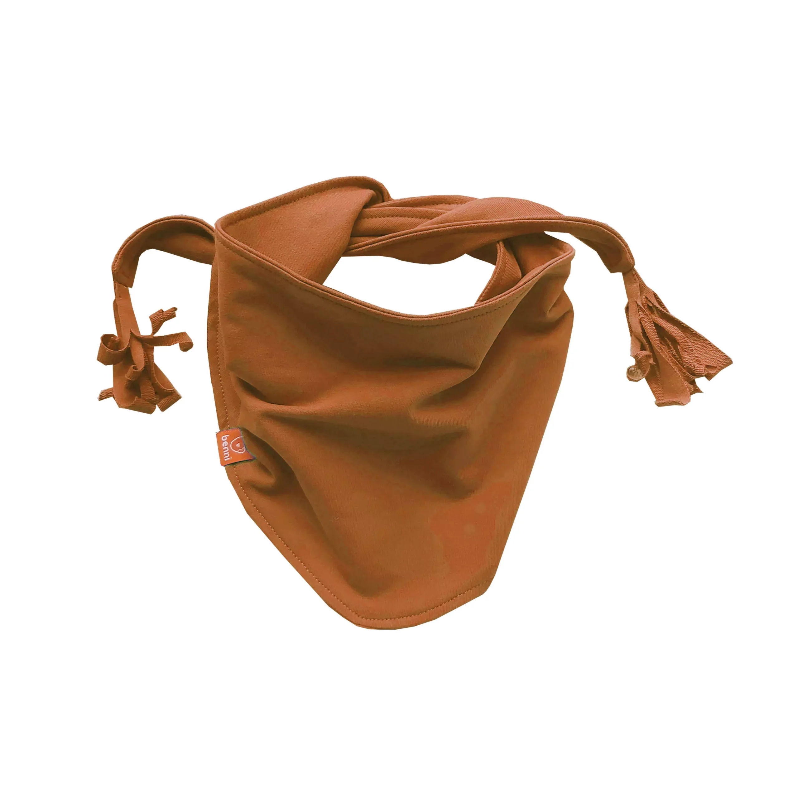 chusta na szyję z frędzlami | cynamonowa