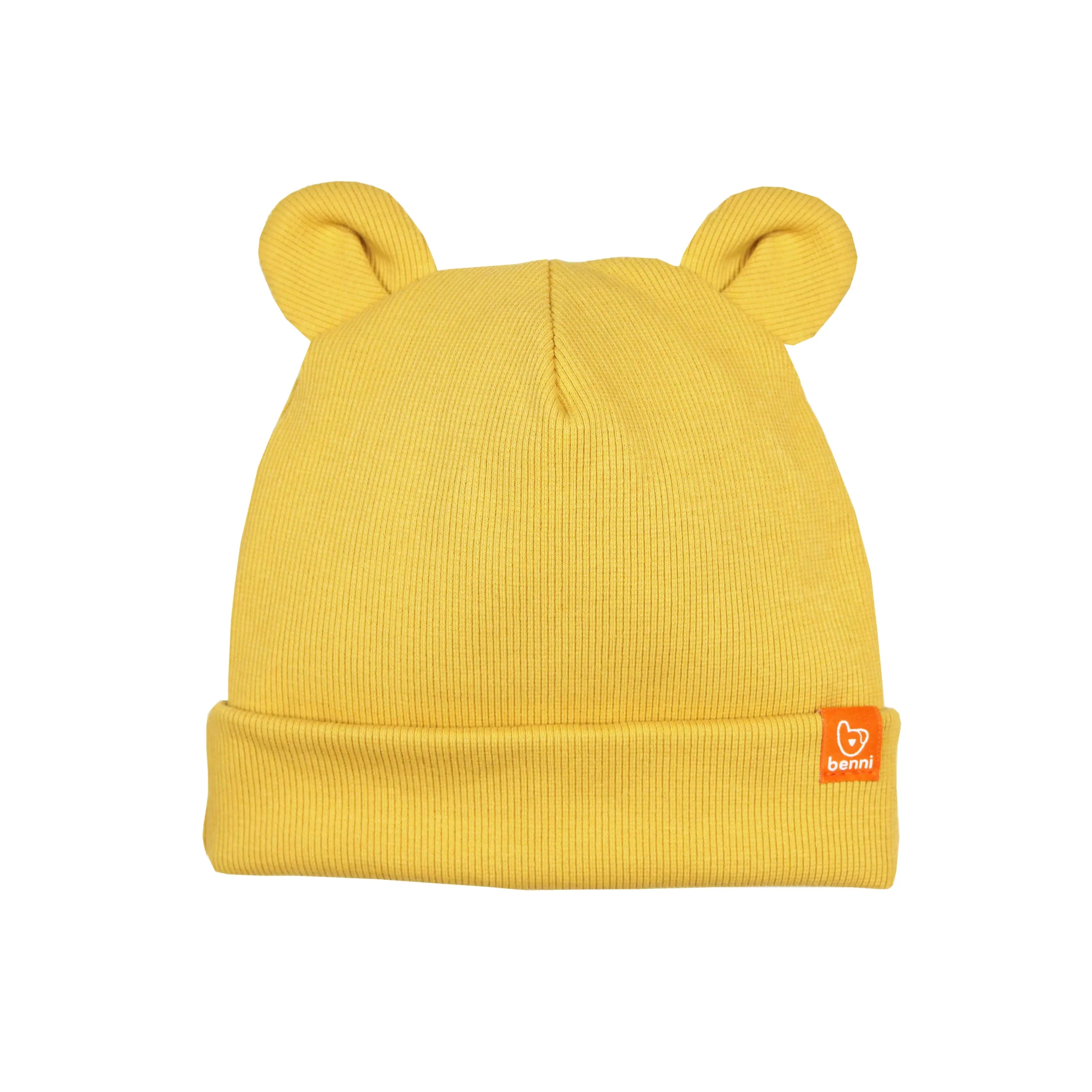 czapka MISIACZKA |z uszami misia |żółta - M