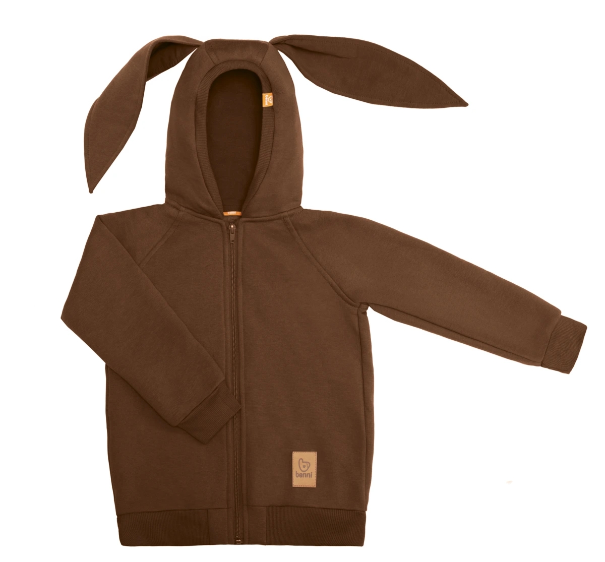 bluza | z uszami królika | brązowa - 122/128