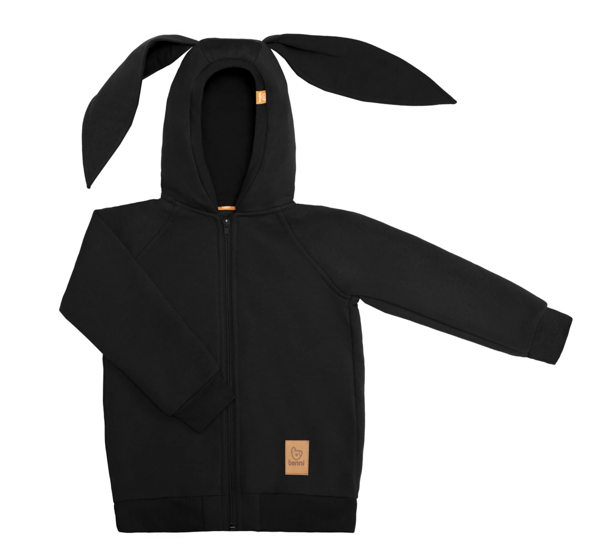 bluza | z uszami królika | czarna - 110/116