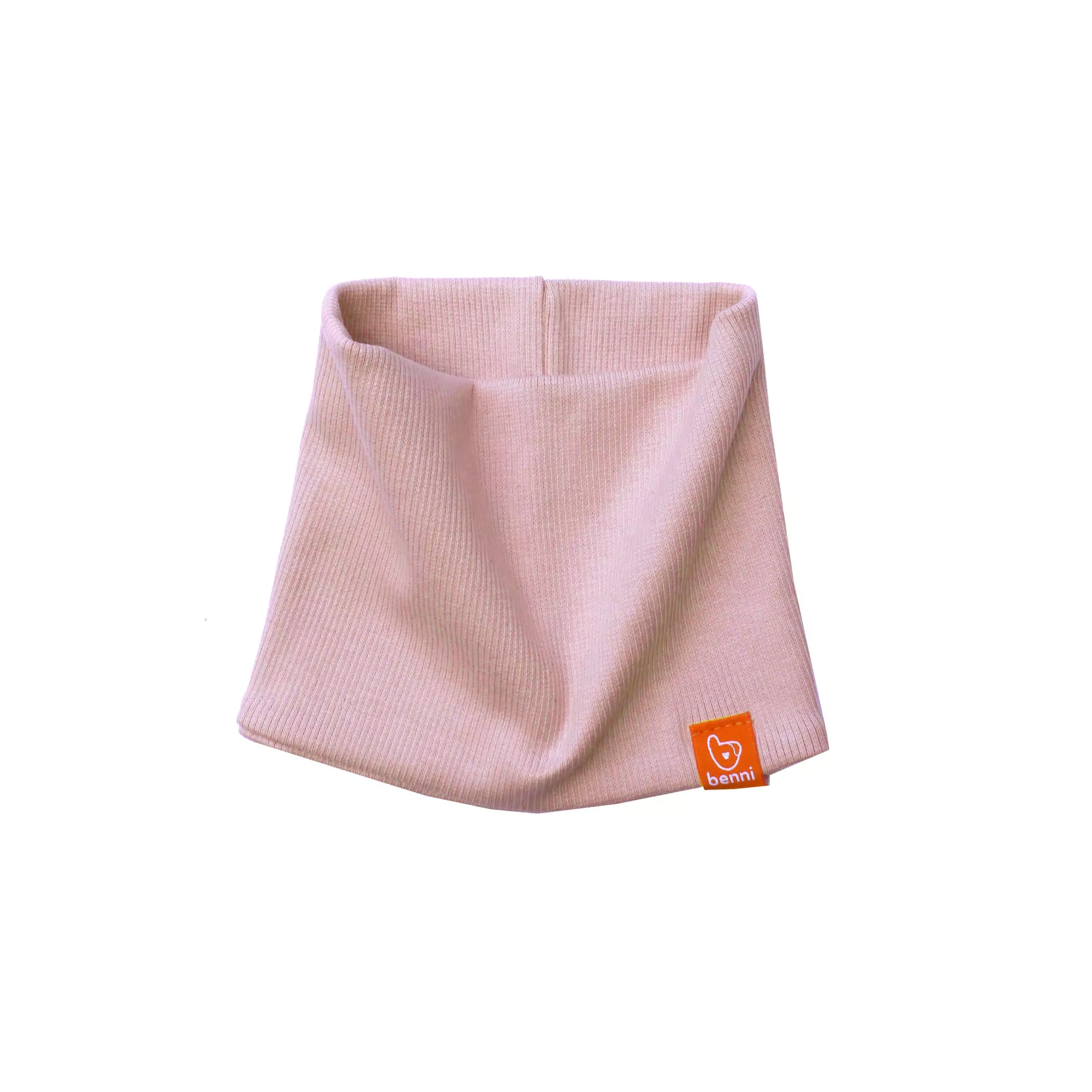 komin na szyję | prążek | pudrowy róż - S