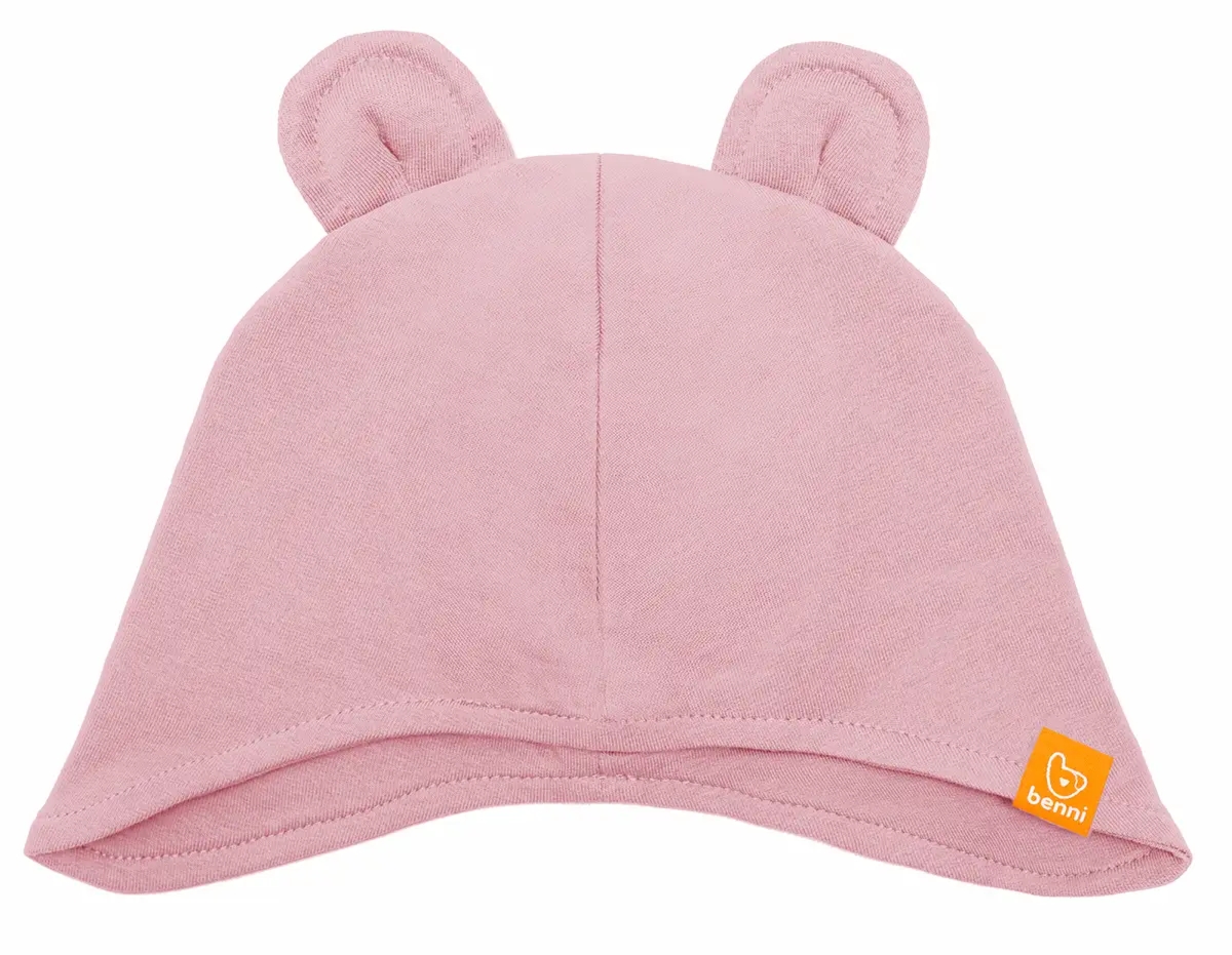 czapka zakrywająca |uszy dziecka |różowa - XS