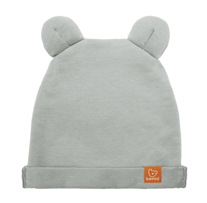 czapka BEANIE BEAR |z uszami misia |szara - M