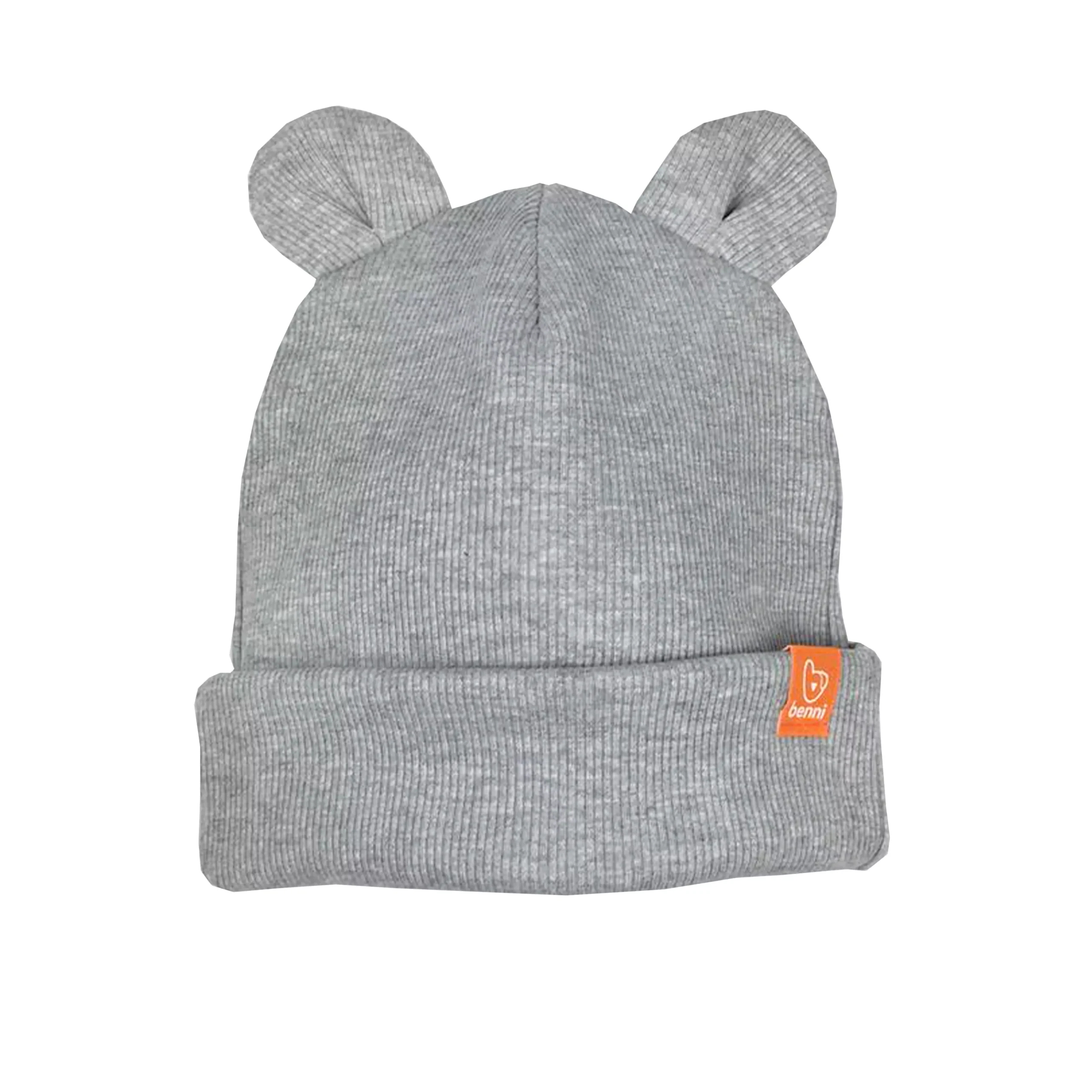 czapka MISIACZKA |z uszami misia |szara - XS