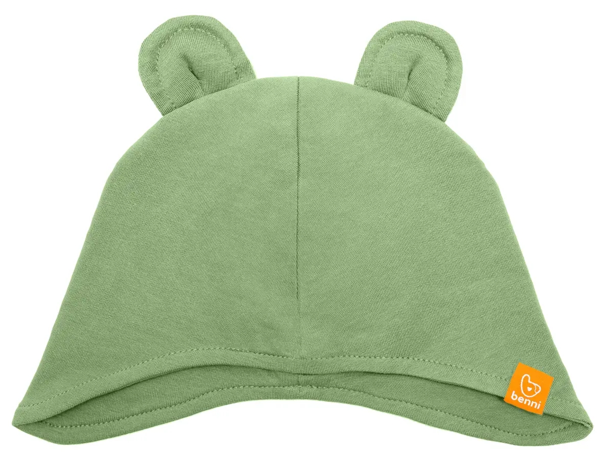 czapka zakrywająca |uszy dziecka |pistacjowa - M