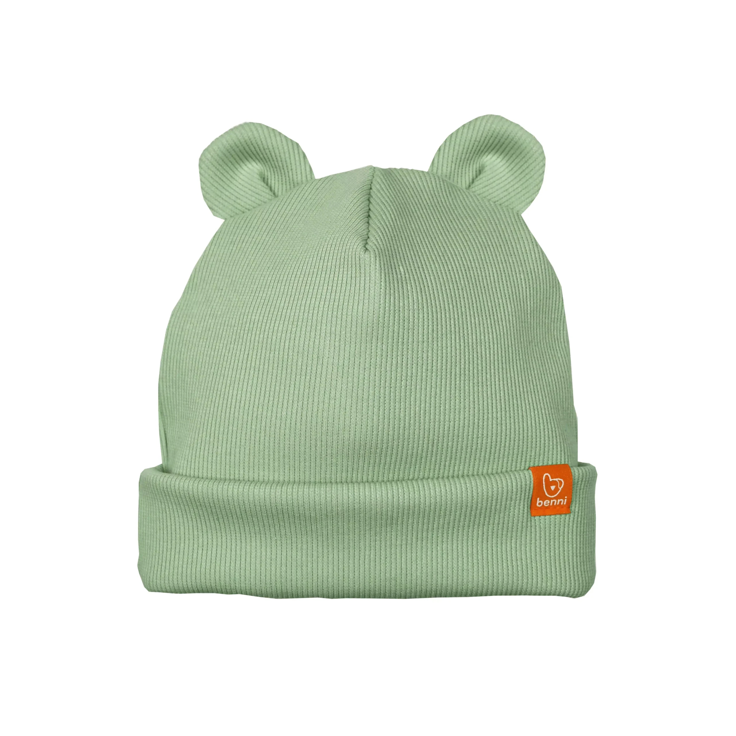 czapka MISIACZKA |z uszami misia |pistacjowa - L