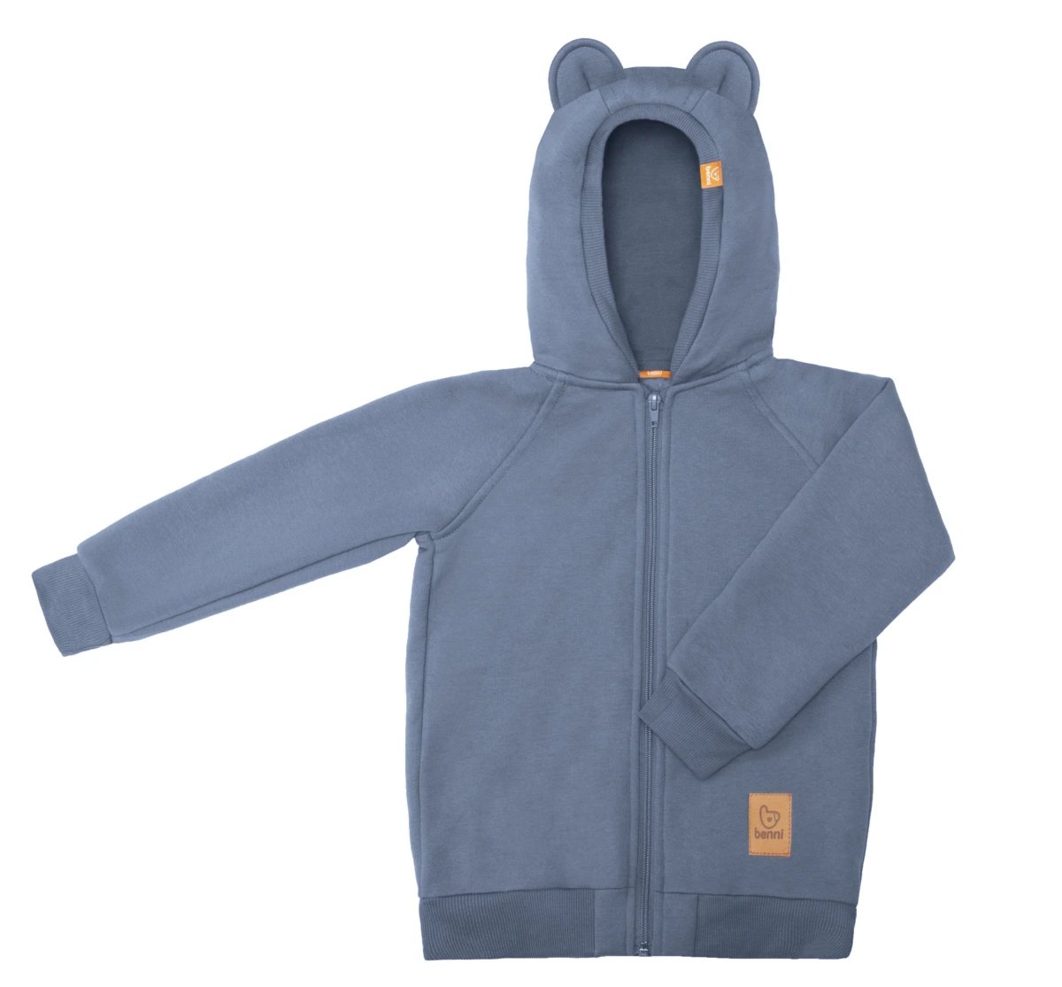 bluza | z uszami misia | niebieska - 122/128