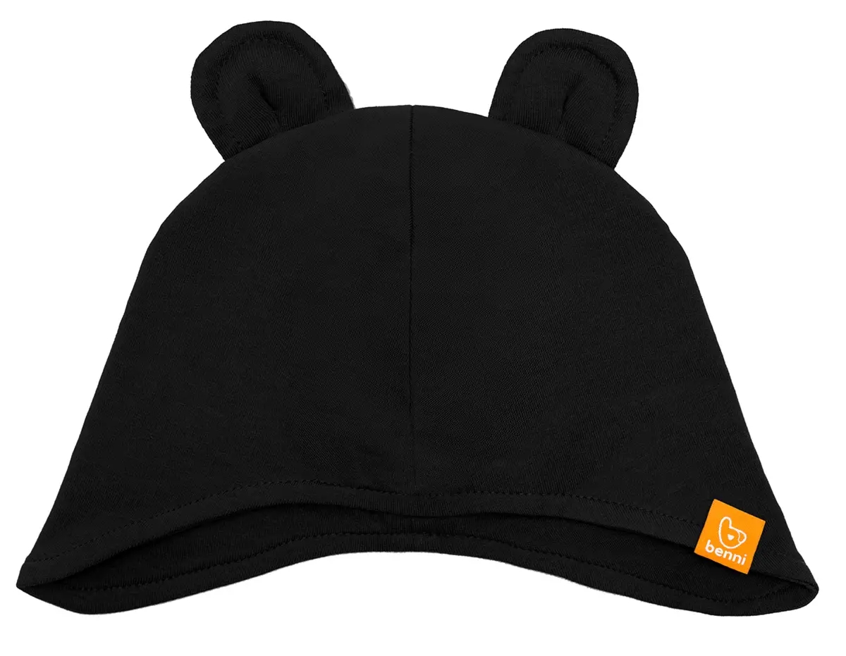 czapka zakrywająca |uszy dziecka |czarna - M
