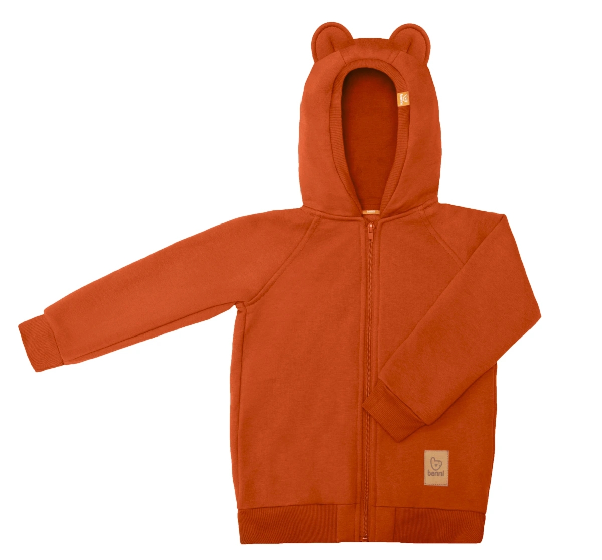 bluza | z uszami misia | pomarańczowa - 122/128