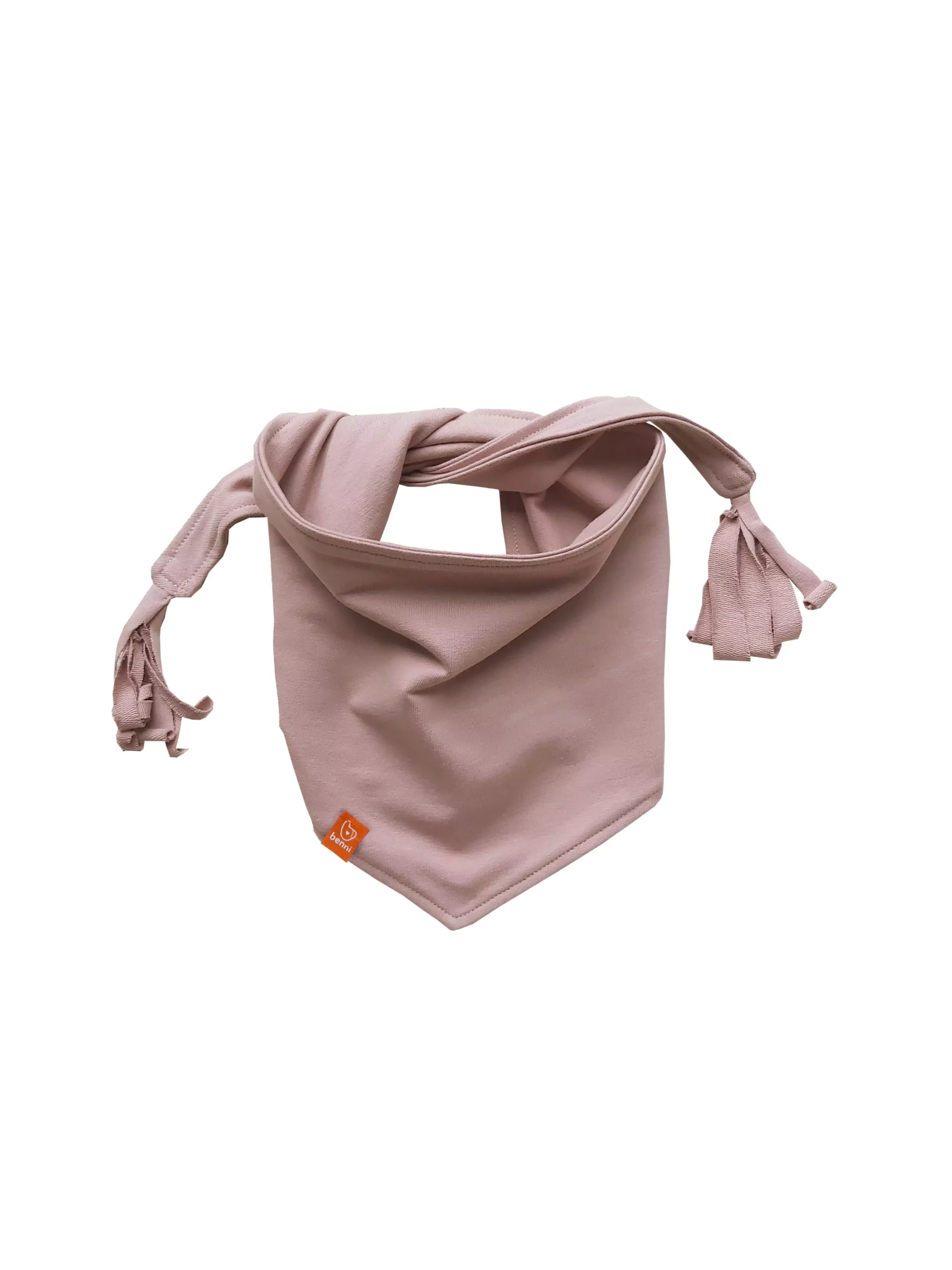 chusta na szyję z frędzlami | pudrowy róż