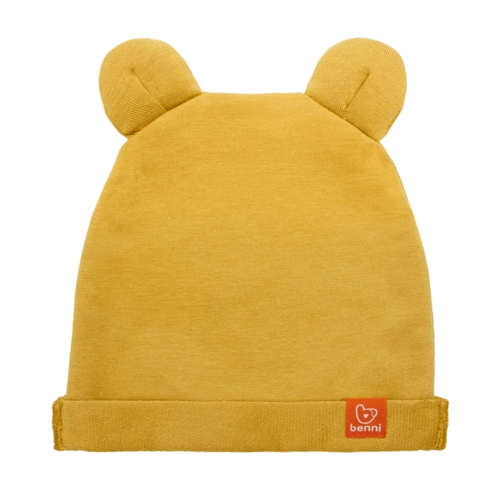 czapka BEANIE BEAR |z uszami misia |żółta - S