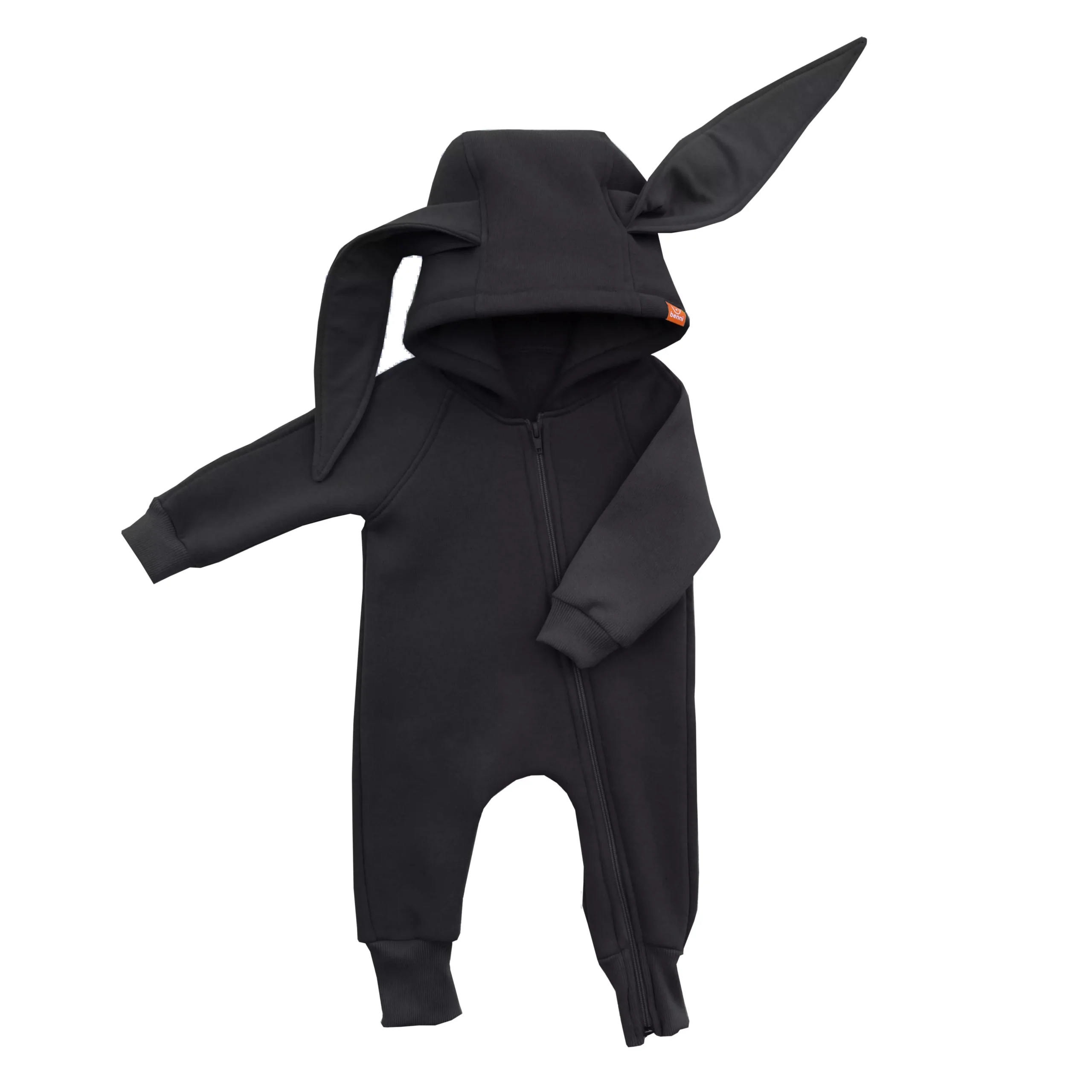 kombinezon na zamek | Królik | czarny - 68