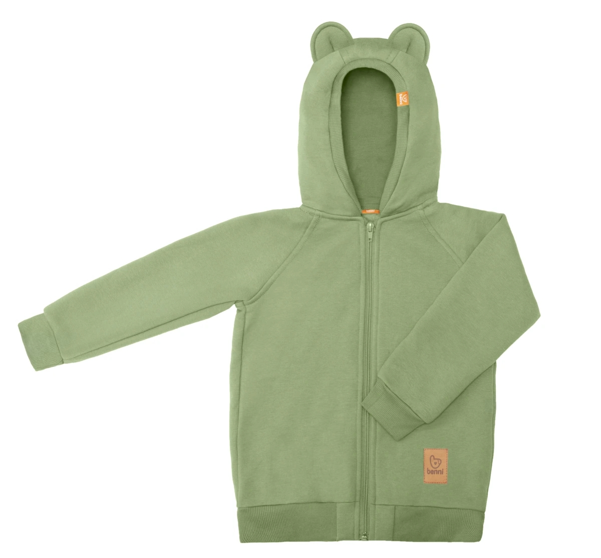 bluza | z uszami misia | pistacjowa - 86/92