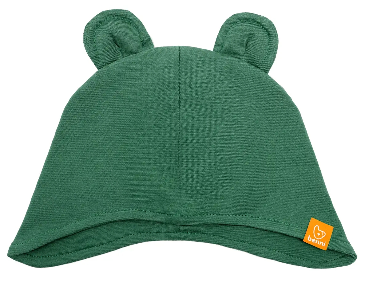 czapka zakrywająca |uszy dziecka |zielona - S