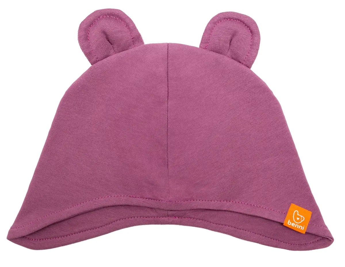 czapka zakrywająca |uszy dziecka |jagodowa - XS