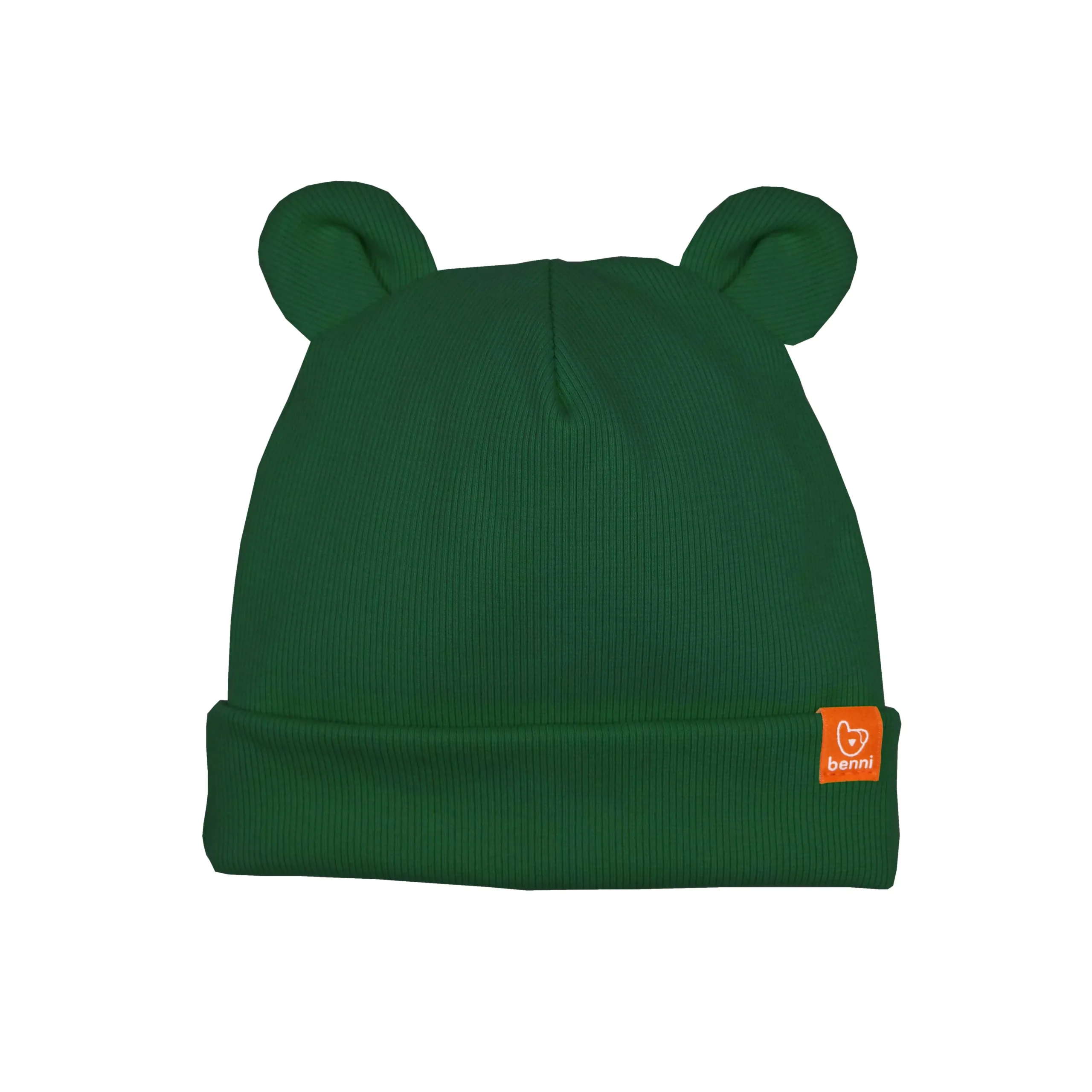 czapka MISIACZKA |z uszami misia |zielona - XS