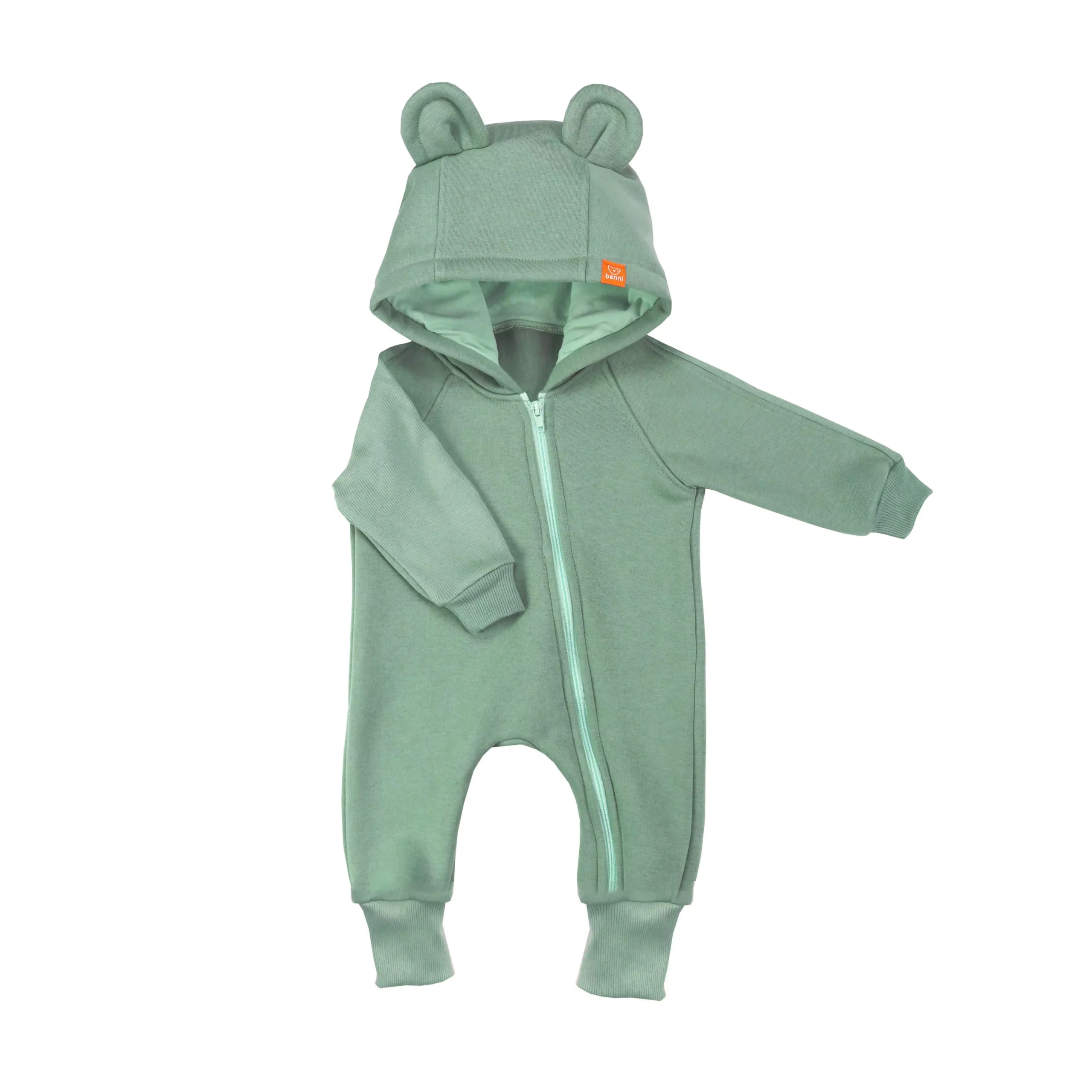 kombinezon na zamek | Miś | pistacjowy - 80