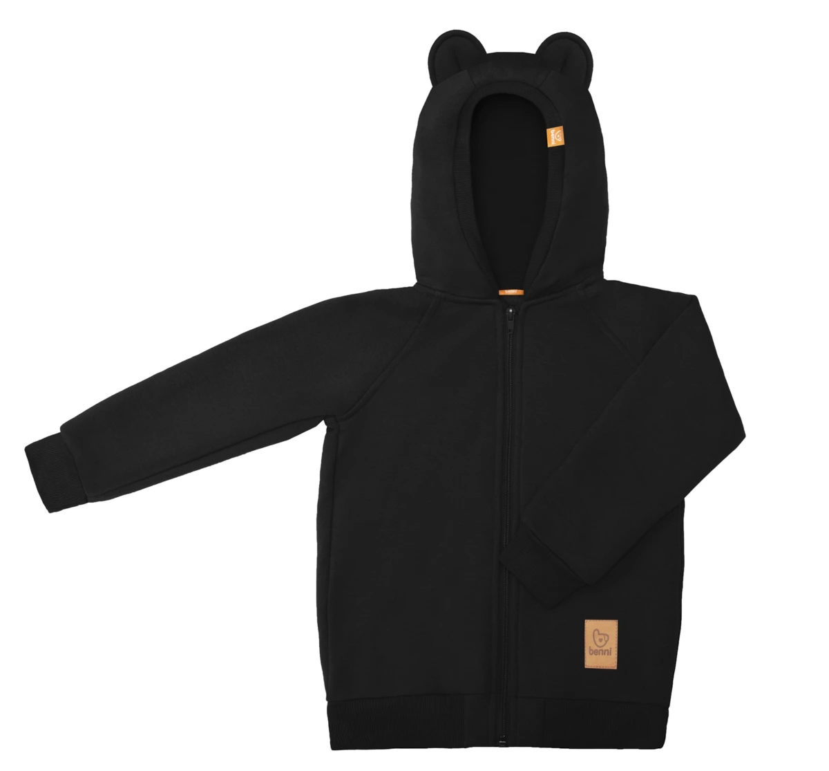 bluza | z uszami misia | czarna - 122/128