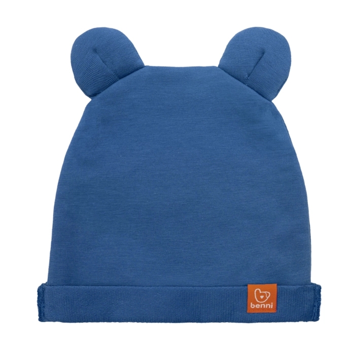czapka BEANIE BEAR |z uszami misia |niebieska - L