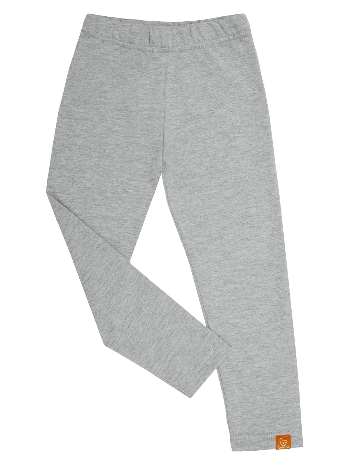 legginsy dla dziewczynki | RAINBOW | gładkie szare - 86