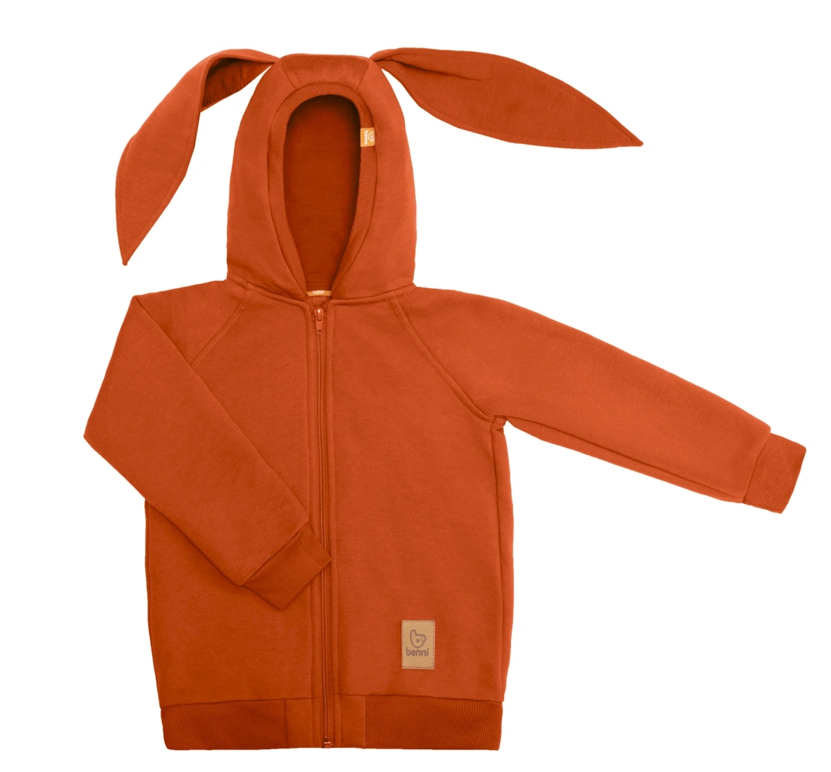 bluza | z uszami królika | pomarańczowa - 110/116