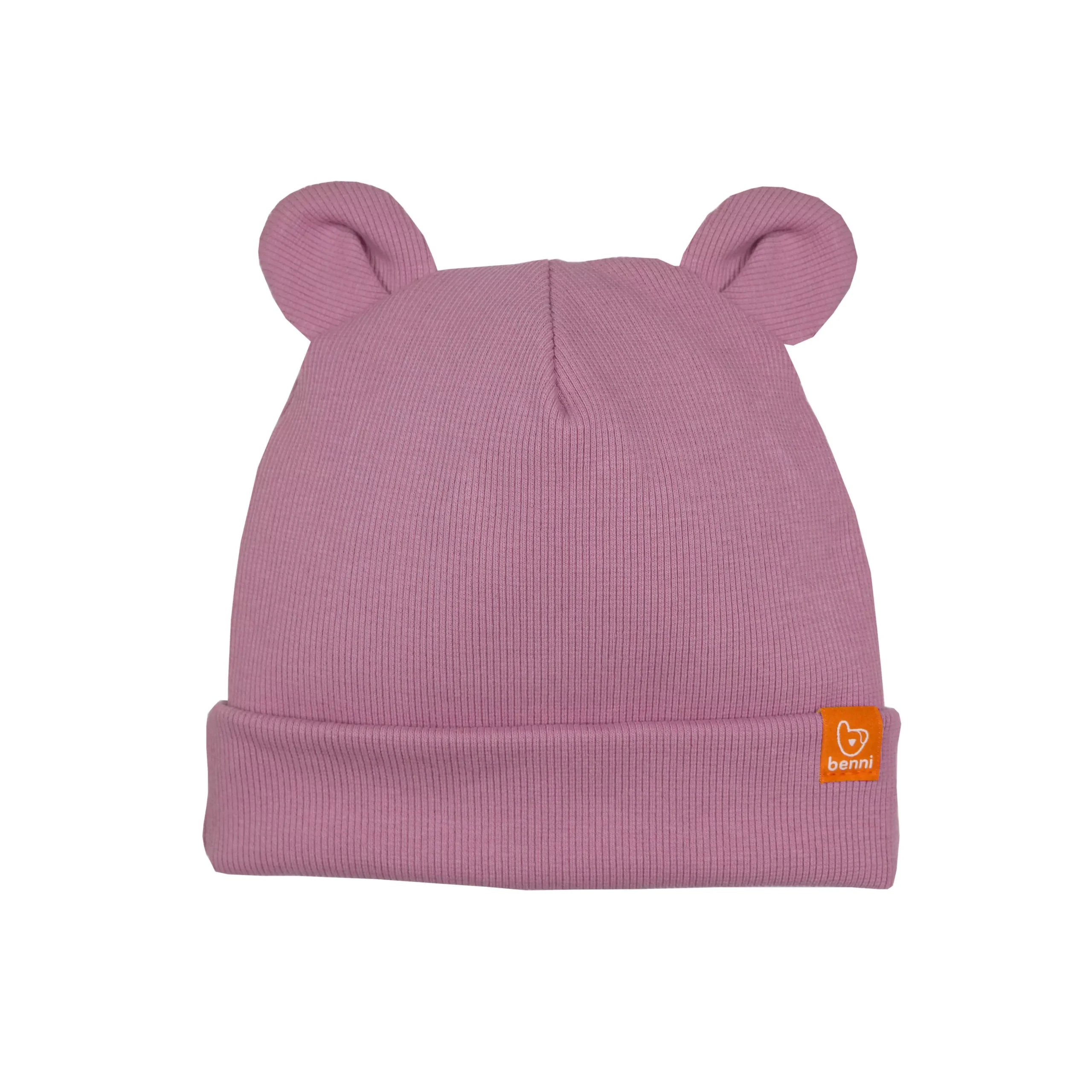 czapka MISIACZKA |z uszami misia |jagodowa - S