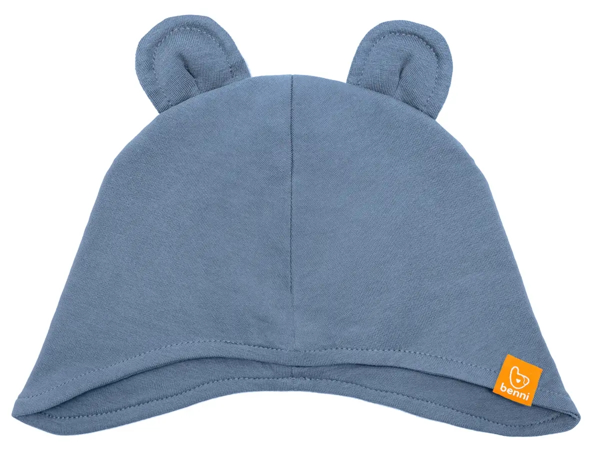 czapka zakrywająca |uszy dziecka |niebieska - M